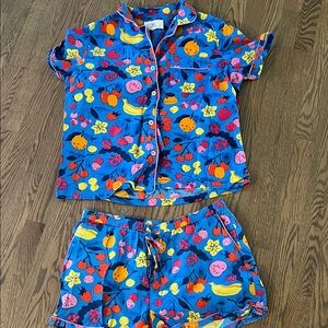 Printfresh Blue Pajama Set with Fruit Pattern